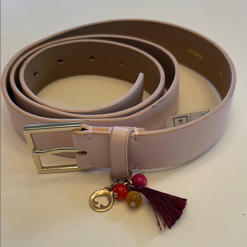 Kate Spade Pink and Gold Belt with Decorative Charms